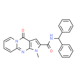 ChemSpider 2D Image | N-(Diphenylmethyl)-1-methyl-4-oxo-1,4-dihydropyrido[1,2-a]pyrrolo[2,3-d]pyrimidine-2-carboxamide | C25H20N4O2