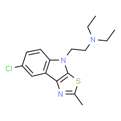 ChemSpider 2D Image | 2-(7-chloro-2-methyl-4-thiazolo[5,4-b]indolyl)-N,N-diethylethanamine | C16H20ClN3S