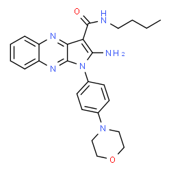 ChemSpider 2D Image | 2-Amino-N-butyl-1-[4-(4-morpholinyl)phenyl]-1H-pyrrolo[2,3-b]quinoxaline-3-carboxamide | C25H28N6O2