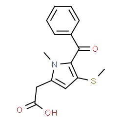 ChemSpider 2D Image | [5-Benzoyl-1-methyl-4-(methylsulfanyl)-1H-pyrrol-2-yl]acetic acid | C15H15NO3S