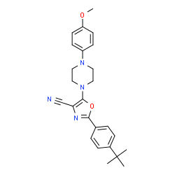 ChemSpider 2D Image | 2-(4-tert-butylphenyl)-5-[4-(4-methoxyphenyl)piperazin-1-yl]-1,3-oxazole-4-carbonitrile | C25H28N4O2