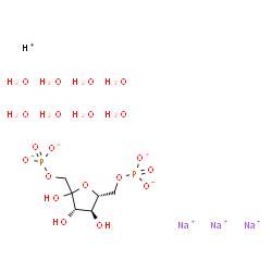 ChemSpider 2D Image | Sodium hydrogen 1,6-di-O-phosphonato-D-fructofuranose hydrate (3:1:1:8) | C6H27Na3O20P2