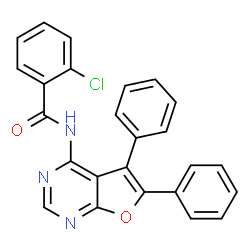 ChemSpider 2D Image | 2-Chloro-N-(5,6-diphenylfuro[2,3-d]pyrimidin-4-yl)benzamide | C25H16ClN3O2