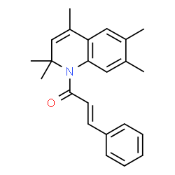 ChemSpider 2D Image | (2E)-1-(2,2,4,6,7-Pentamethyl-1(2H)-quinolinyl)-3-phenyl-2-propen-1-one | C23H25NO