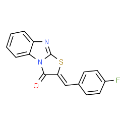 ChemSpider 2D Image | 2-(4-Fluoro-benzylidene)-benzo[4,5]imidazo[2,1-b]thiazol-3-one | C16H9FN2OS