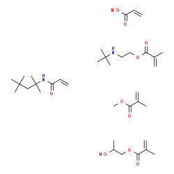 ChemSpider 2D Image | acrylic acid; 2-(tert-butylamino)ethyl 2-methylprop-2-enoate; 2-hydroxypropyl 2-methylprop-2-enoate; methyl 2-methylprop-2-enoate; N-(1,1,3,3-tetramethylbutyl)prop-2-enamide | C36H64N2O10