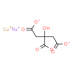 ChemSpider 2D Image | Copper(2+) sodium 2-hydroxy-1,2,3-propanetricarboxylate (1:1:1) | C6H5CuNaO7