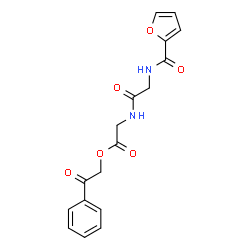 ChemSpider 2D Image | 2-Oxo-2-phenylethyl N-(2-furoyl)glycylglycinate | C17H16N2O6