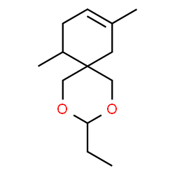 ChemSpider 2D Image | 3-Ethyl-8,11-dimethyl-2,4-dioxaspiro[5.5]undec-8-ene | C13H22O2
