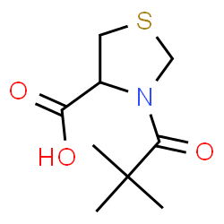 ChemSpider 2D Image | 3-(2,2-Dimethylpropanoyl)-1,3-thiazolidine-4-carboxylic acid | C9H15NO3S