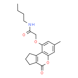ChemSpider 2D Image | N-Butyl-2-[(7-methyl-4-oxo-1,2,3,4-tetrahydrocyclopenta[c]chromen-9-yl)oxy]acetamide | C19H23NO4