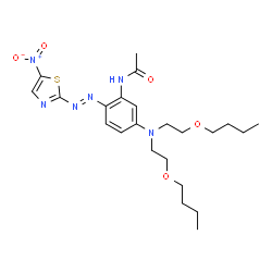 ChemSpider 2D Image | N-[5-[Bis(2-butoxyethyl)amino]-2-[2-(5-nitro-2-thiazolyl)diazenyl]phenyl]acetamide | C23H34N6O5S