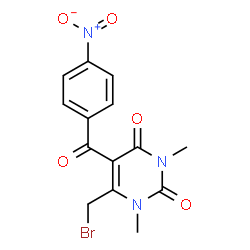 ChemSpider 2D Image | 6-(Bromomethyl)-1,3-dimethyl-5-(4-nitrobenzoyl)-2,4(1H,3H)-pyrimidinedione | C14H12BrN3O5