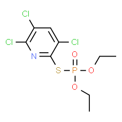 ChemSpider 2D Image | O,O-Diethyl S-(3,5,6-trichloro-2-pyridinyl) phosphorothioate | C9H11Cl3NO3PS