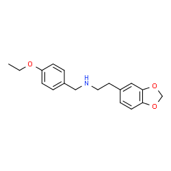ChemSpider 2D Image | 2-(1,3-Benzodioxol-5-yl)-N-(4-ethoxybenzyl)ethanamine | C18H21NO3