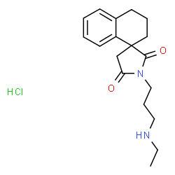 ChemSpider 2D Image | 1'-[3-(Ethylamino)propyl]-3,4-dihydro-2H,2'H,5'H-spiro[naphthalene-1,3'-pyrrolidine]-2',5'-dione hydrochloride (1:1) | C18H25ClN2O2