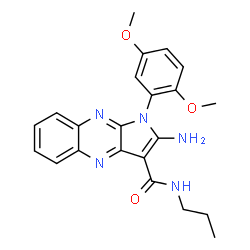 ChemSpider 2D Image | 2-Amino-1-(2,5-dimethoxyphenyl)-N-propyl-1H-pyrrolo[2,3-b]quinoxaline-3-carboxamide | C22H23N5O3