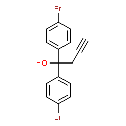ChemSpider 2D Image | 1,1-Bis(4-bromophenyl)-3-butyn-1-ol | C16H12Br2O