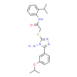 ChemSpider 2D Image | 2-{[4-Amino-5-(3-isopropoxyphenyl)-4H-1,2,4-triazol-3-yl]sulfanyl}-N-(2-isopropylphenyl)acetamide | C22H27N5O2S