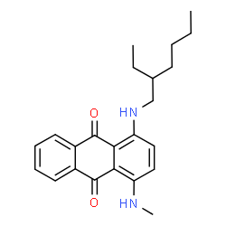 ChemSpider 2D Image | 1-((2-Ethylhexyl)amino)-4-(methylamino)anthraquinone | C23H28N2O2
