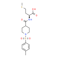 ChemSpider 2D Image | N-({1-[(4-Methylphenyl)sulfonyl]-4-piperidinyl}carbonyl)-L-methionine | C18H26N2O5S2