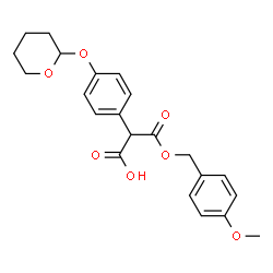 ChemSpider 2D Image | ((4-Methoxyphenyl)methyl) hydrogen (4-((tetrahydro-2H-pyran-2-yl)oxy)phenyl)malonate | C22H24O7