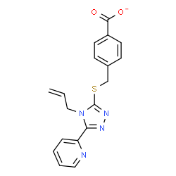 ChemSpider 2D Image | 4-({[4-Allyl-5-(2-pyridinyl)-4H-1,2,4-triazol-3-yl]sulfanyl}methyl)benzoate | C18H15N4O2S