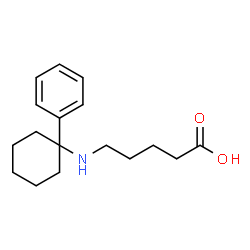 ChemSpider 2D Image | 5-[(1-Phenylcyclohexyl)amino]pentanoic acid | C17H25NO2