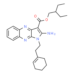 ChemSpider 2D Image | 2-Ethylbutyl 2-amino-1-[2-(1-cyclohexen-1-yl)ethyl]-1H-pyrrolo[2,3-b]quinoxaline-3-carboxylate | C25H32N4O2