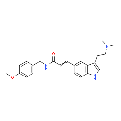 ChemSpider 2D Image | 3-[3-(2-Dimethylaminoethyl)-1H-indol-5-yl]-N-(4-methoxybenzyl)  acrylamide | C23H27N3O2