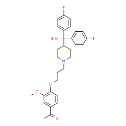 ChemSpider 2D Image | 1-(4-(3-(4-(Bis(4-fluorophenyl)hydroxymethyl)-1-piperidinyl)propoxy)-3-methoxyphenyl)ethanone | C30H33F2NO4