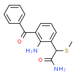 ChemSpider 2D Image | 2-amino-3-benzoyl-α-(methylthio)benzeneacetamide | C16H16N2O2S