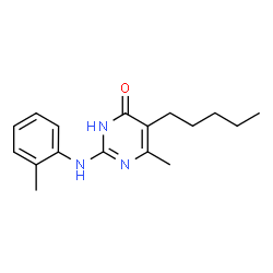 ChemSpider 2D Image | 4-pyrimidinol, 6-methyl-2-[(2-methylphenyl)amino]-5-pentyl- | C17H23N3O