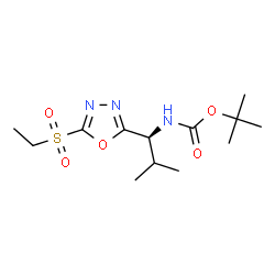 ChemSpider 2D Image | 2-Methyl-2-propanyl {(1S)-1-[5-(ethylsulfonyl)-1,3,4-oxadiazol-2-yl]-2-methylpropyl}carbamate | C13H23N3O5S