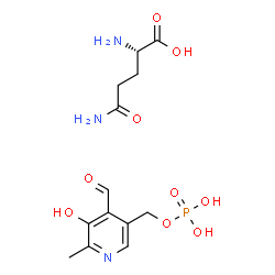 ChemSpider 2D Image | L-Glutamine - (4-formyl-5-hydroxy-6-methyl-3-pyridinyl)methyl dihydrogen phosphate (1:1) | C13H20N3O9P