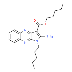 ChemSpider 2D Image | Pentyl 2-amino-1-pentyl-1H-pyrrolo[2,3-b]quinoxaline-3-carboxylate | C21H28N4O2