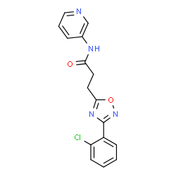 ChemSpider 2D Image | 3-[3-(2-Chlorophenyl)-1,2,4-oxadiazol-5-yl]-N-(3-pyridinyl)propanamide | C16H13ClN4O2