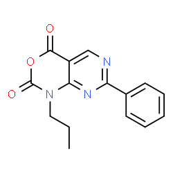 ChemSpider 2D Image | 7-Phenyl-1-propyl-2H-pyrimido[4,5-d][1,3]oxazine-2,4(1H)-dione | C15H13N3O3