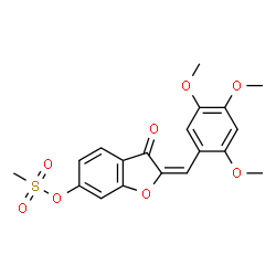 ChemSpider 2D Image | (2E)-3-Oxo-2-(2,4,5-trimethoxybenzylidene)-2,3-dihydro-1-benzofuran-6-yl methanesulfonate | C19H18O8S