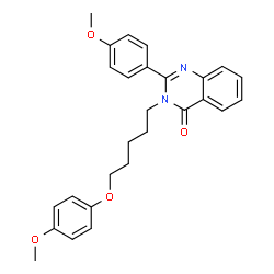 ChemSpider 2D Image | 3-[5-(4-Methoxyphenoxy)pentyl]-2-(4-methoxyphenyl)-4(3H)-quinazolinone | C27H28N2O4
