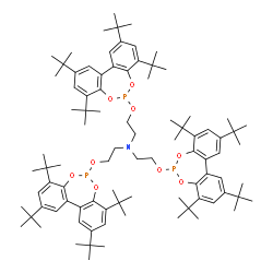 ChemSpider 2D Image | Tris(2-((2,4,8,10-tetra-tert-butyldibenzo(d,f)(1,3,2)dioxaphosphepin-6-yl)oxy)ethyl)amine | C90H132NO9P3