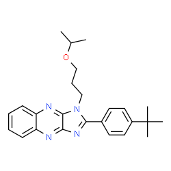 ChemSpider 2D Image | 1-(3-Isopropoxypropyl)-2-[4-(2-methyl-2-propanyl)phenyl]-1H-imidazo[4,5-b]quinoxaline | C25H30N4O