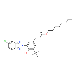 ChemSpider 2D Image | OCTYL 5-TERT-BUTYL-3-(5-CHLORO-2H-BENZOTRIAZOLE-2-YL)-4-HYDROXYBENZENEPROPIONATE | C27H36ClN3O3