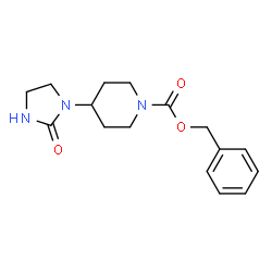 ChemSpider 2D Image | Benzyl 4-(2-oxo-1-imidazolidinyl)-1-piperidinecarboxylate | C16H21N3O3