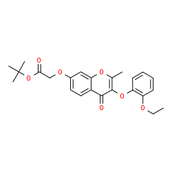 ChemSpider 2D Image | 2-Methyl-2-propanyl {[3-(2-ethoxyphenoxy)-2-methyl-4-oxo-4H-chromen-7-yl]oxy}acetate | C24H26O7