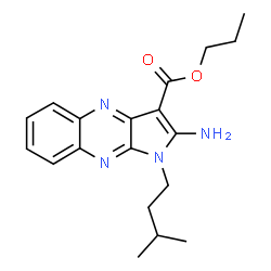 ChemSpider 2D Image | Propyl 2-amino-1-(3-methylbutyl)-1H-pyrrolo[2,3-b]quinoxaline-3-carboxylate | C19H24N4O2