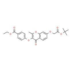 ChemSpider 2D Image | Ethyl 4-{[7-(2-tert-butoxy-2-oxoethoxy)-2-methyl-4-oxo-4H-chromen-3-yl]oxy}benzoate | C25H26O8