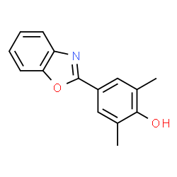 ChemSpider 2D Image | 4-(1,3-Benzoxazol-2-yl)-2,6-dimethylphenol | C15H13NO2