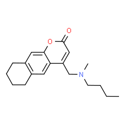 ChemSpider 2D Image | 4-{[Butyl(methyl)amino]methyl}-6,7,8,9-tetrahydro-2H-benzo[g]chromen-2-one | C19H25NO2