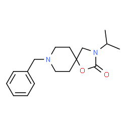 ChemSpider 2D Image | 8-Benzyl-3-isopropyl-1-oxa-3,8-diazaspiro[4.5]decan-2-one | C17H24N2O2